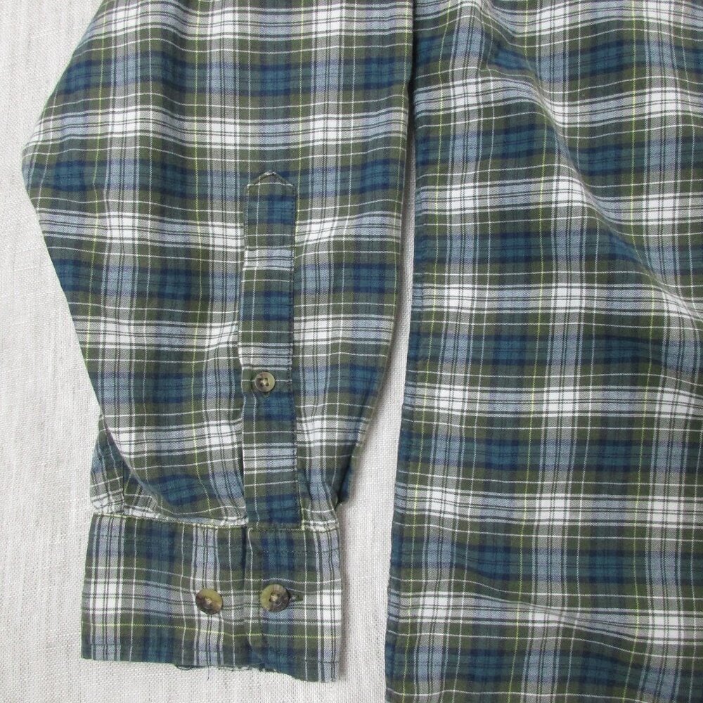 Pendleton Green Blue Plaid Long-Sleeve Button-Down Shirt - Picture 5 of 11